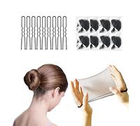 50 Retine per Capelli Invisibili e 10 Forcine per Capelli a Forcine a U, in rete Invisibile, per Danza del Balletto 50cm, Nero