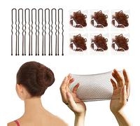 50 Retine per Capelli Invisibili e 10 Forcine per Capelli a Forcine a U, in rete Invisibile, per Danza del Balletto 50cm, Marrone