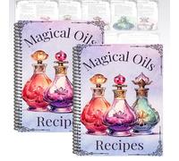 50 ricette di oli magici: pagine del Grimorio stregoneria, guida alla preparazione magici, libro cucina A5, Halloween con streghe ed erbe, regalo for la pratica spirituale quotidiana delle donne(2PCS)