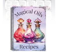 50 ricette di oli magici: pagine del Grimorio stregoneria, guida alla preparazione magici, libro cucina A5, Halloween con streghe ed erbe, regalo for la pratica spirituale quotidiana delle donne(1PCS)
