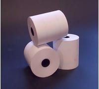 50 ROTOLI CARTA TERMICA ADESIVA bianca PER BILANCIA 57mm. X 18 mt. anima 12 mm