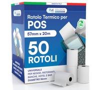 50 Rotoli POS 57x20 metri Rotolini POS per NEXI Mobile POS e altri dispositivi