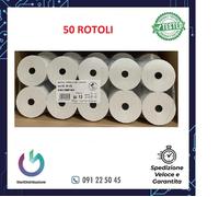 50 ROTOLI TERMICI PER CASSA MM 80/80 F.12 CARTA CERTIFICATA ED OMOLOGATA