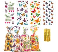 50 Sacchetti Confetti,Sacchetti Trasparenti Per Caramelle,Sacchetti Trasparenti Confezioni,Bustine Per Confetti,Sacchetti Regalo,Sacchetto Regalo Caramelle Compleanno Bambini Biscotti Festa Farfalla