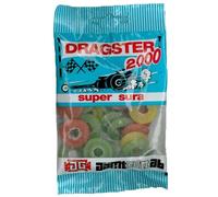 50 sacchetti da 50 g di Dragster 2000 Super Sura - Originale - Svedese - Frutta - Acida - Gengive di vino - Caramelle - Dolci