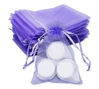 50 sacchetti in organza, 9 x 12 cm, per gioielli, colore: viola chiaro, per baby shower, matrimoni, feste di compleanno per bambini, Natale