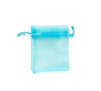 50 sacchetti in organza con coulisse, a forma di luna e stella, con colori misti, per gioielli e caramelle, per bomboniere e confezioni regalo, colore: blu lago, 7 x 9 cm.