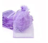 50 Sacchetti in organza da riempire, sacchetti regalo in organza, sacchetti regalo con cordoncino, sacchetti per confezioni per festival, feste, matrimoni, bomboniere, sacchetti per gioielli, lavanda, idea regalo, 9 x 12 cm, viola chiaro