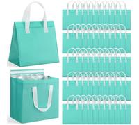 50 sacchetti isolati per la consegna di alimenti caldi e freddi, frutti di mare, pizza, caffè e altro ancora, sacchetti termici ecologici per la consegna (verde chiaro, 50 pezzi)