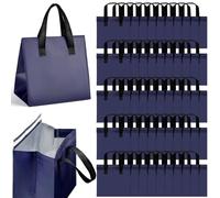 50 sacchetti isolati per la consegna di alimenti caldi e freddi, frutti di mare, pizza, caffè e altro ancora, sacchetti termici ecologici per la consegna (blu navy, 50 pezzi)