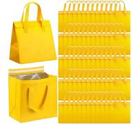 50 sacchetti isolati per la consegna di alimenti caldi e freddi, frutti di mare, pizza, caffè e altro ancora, sacchetti termici ecologici (giallo, 50 pezzi)