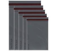 50 sacchetti misti grigi per pacchi, buste postali, 5 misure 10 per ogni sacchetti postali in polietilene, autosigillanti, iSOUL da piccole a grandi, buste postali assortite