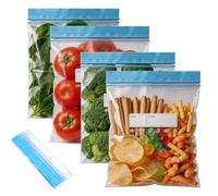 50 sacchetti per congelatore con chiusura a cerniera, sacchetti per sandwich, sacchetti per alimenti, riutilizzabili, per alimenti, frutta, panini, carne, verdure, noci, 18 x 22 cm