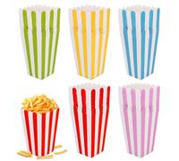 50 sacchetti per popcorn per popcorn piccoli, 5 colori, in carta, per snack, caramelle, serate cinema, feste di compleanno (11 × 7 × 5 cm)