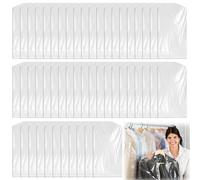 50 sacchetti per vestiti, in plastica trasparente, antipolvere, per abiti, abiti, camicie, 60 x 100 cm