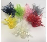 50 SACCHETTI PORTA CONFETTI BOMBONIERE VELO RETE TONDO CON TULLE FAI DA TE