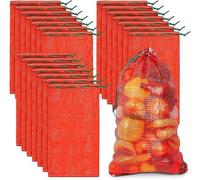 50 sacchetti riutilizzabili in rete, grandi, 45 x 75 cm, lavabili e traspiranti, resistenti fino a 20 kg, con coulisse, per cipolle, patate, frutta, generi alimentari e dispense