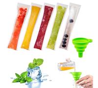 50 sacchetti usa e getta per ghiaccioli, sacchetti per ghiaccioli, senza BPA, con sigillo per ghiaccioli fai da te, snack salutari, yogurt, succhi di frutta, frullati con imbuto