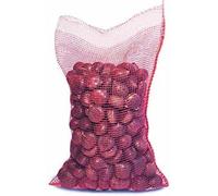 50 Sacchi a Rete Quadrello Rosso Retina Per Castagne Noci Nocciole Vongole DA 3 KG 24x44 cm borsa sacco