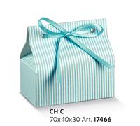 50 Scatola chic Millerighe Azzurra portaconfetti per bomboniera made in italy
