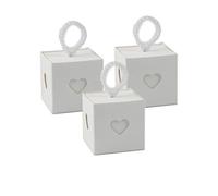 50 Scatola Cubo Cassetta in cartoncino teso Con Cordino Cuore Porta Confetti due misure (BIANCO, 5.5)