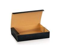 50 scatole bomboniere cartone pieghevole avana seta nera 30x24x8 cm SCO-17136-5