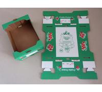 50 SCATOLE DI CARTONE con logo fragole e ciliegie 25x18x9cm ideale per frutta