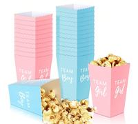 50 Scatole per popcorn per la festa del gender reveal, scatole decorative per stoviglie, mini popcorn, decorazioni per festa del festa di nascità per annuncio del sesso del bambino, decorazioni per fe