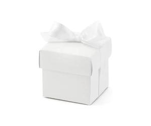 50 scatole regalo (bianco) per matrimonio, battesimo, nascita