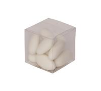 50 Scatoline quadrate cubo in PVC Trasparente 4x4x4 cm portaconfetti bomboniera Astuccio Matrimonio Battesimo Laurea plastica segnaposto