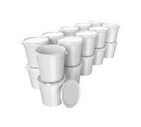 50 secchi con coperchio, 30 litri, made in Germany, per alimenti, stabili, ermetici, per conservare alimenti, materiali da ufficio, cameretta dei bambini, officina e gastronomia, colore bianco