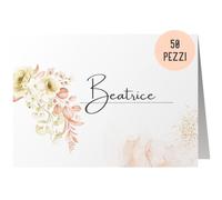 50 segnaposti per matrimonio | segnaposti di Things of Happiness | segnaposti dal design elegante | segnaposti, cartellini per etichettatura, set da 50 in design boho (Corallo Peach Rose)