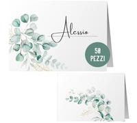 50 segnaposti per matrimonio | segnaposti di Things of Happiness | segnaposti dal design elegante | segnaposti, cartellini per etichettatura, set da 50 in design boho (verde eucalipto)