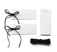 50 segnaposto bianchi professionali con 50 nastri di velluto nero per banchetti di nozze, feste e composizioni formali