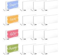 50 segnaposto in acrilico trasparente con supporto, fai da te in acrilico trasparente, rettangolo trasparente, segnaposto in acrilico, per matrimoni, feste, cene e tavoli