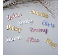 50 Segnaposto in Plexiglass Acrilico o Legno Con Tutti Nomi Personalizzati o Unica Parola Iniziali Segnaposti Decorazioni per Feste Banchetti Eventi Matrimonio Cerimonie Promessa Comunione Battesimo