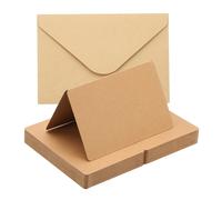 50 Set 4 x 6" Cartoncini Marroni A Mezza Piegatura E Buste Vuote, Marrone