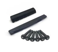 50 Set 6 corde for chitarra acustica perni for ponte sella dado Kit ABS accessori for chitarra folk nero avorio(Black x50set)