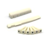 50 Set 6 corde for chitarra acustica perni for ponte sella dado Kit ABS accessori for chitarra folk nero avorio(Ivory x50set)