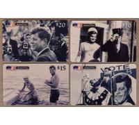 €50. Set Di 4 Carte B/N Di John F. Kennedy In Cartella Carta Telefonica