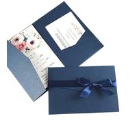 50 set di biglietti d'invito for matrimonio con tasca a tre ante, stampa personalizzata, inviti for fidanzamento, compleanno, battesimo, for matrimonio, fidanzamento, anniversario (rosso)(Deep Blue)