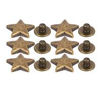 50 set di borchie a stella rivetti borchie a forma di stella con punte rivetti pressati a mano per lavorazione della pelle, decorazione di vestiti, giacche, cinture, calzature e borse(Bronzo)