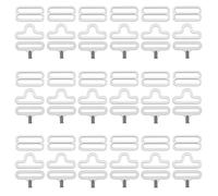 50 Set di Clip per Cravatte A Pallon, 3 Pezzi/Set Metallo Regolabile Cravatta Cinghia Morsetto Hardware, Clip per Cravatta In Rame Gancio Universale di Fissaggio, Regalo per Padre E Uomini (Argento)