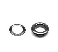 50 set di occhielli in metallo da 3-12 mm con rondella, anello passacavo, foro for rivetto for borse in pelle, scarpe, cinture, cappelli, vestiti, 4 colori(Gun black,Inner diameter 10mm)