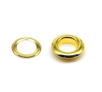 50 set di occhielli in metallo da 3-12 mm con rondella, anello passacavo, foro for rivetto for borse in pelle, scarpe, cinture, cappelli, vestiti, 4 colori(Golden,Inner diameter 12mm)