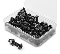 (50 Set) M5 x 10mm Viti e Dadi Vite Testa Bottone Brugola in Acciaio al Carbonio - Nero