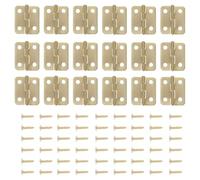50 Set Piccole Cerniere Antiche in Ferro per Scatole Gioielli Viti | Sostituzione di Cerniera Usurata, Finitura Gialla Resistente allo Scolorimento, per Mini Porta Gioie e Scrigni