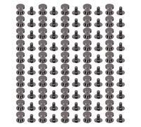 50 Set Rivetti a Vite Testa Piatta, Rivetti in Metallo Rotondi 8mm, Accessori in Lega di Zinco per Pelle - Resistenza all’Abrasione, Facili da Installare, Ideali per Borse e Scar (Grigio)