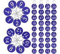 50 Set Targhetta Rotonda da Appendere con Anelli, Acrilica Blu | Facile da Appendere, Visibilità Chiara, Adatta a Insegnanti e Organizzatori, per Buste Regalo e Bacheche