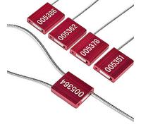 50 sigilli di sicurezza numerati antimanomissione etichette di spedizione sigilli metallici per cavi sigilli metallici etichette di filo Zip Ties tag sigillo rimorchio (rosso)